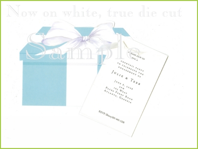 Blue Gift Box with antique white ribbon tag